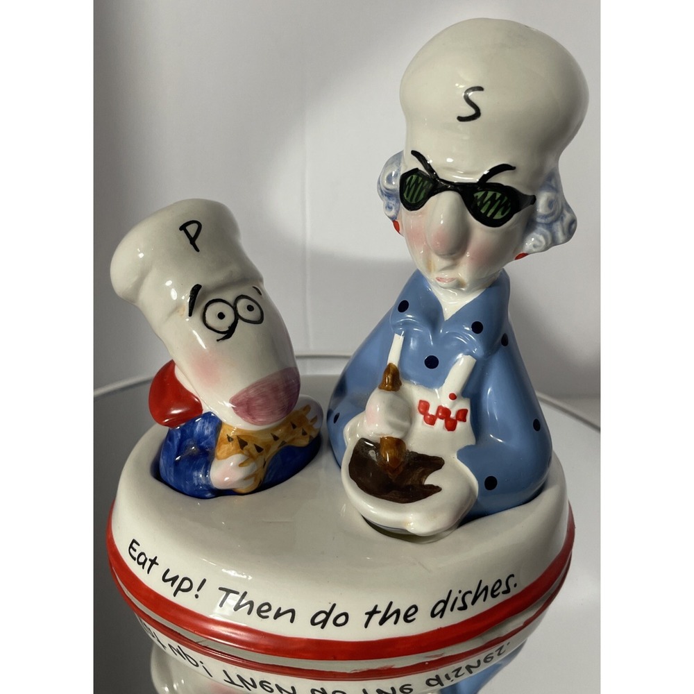 Vintage‎ Hallmark Maxine Salt Pepper "Eat Up! Then Do The Dishes"  90s